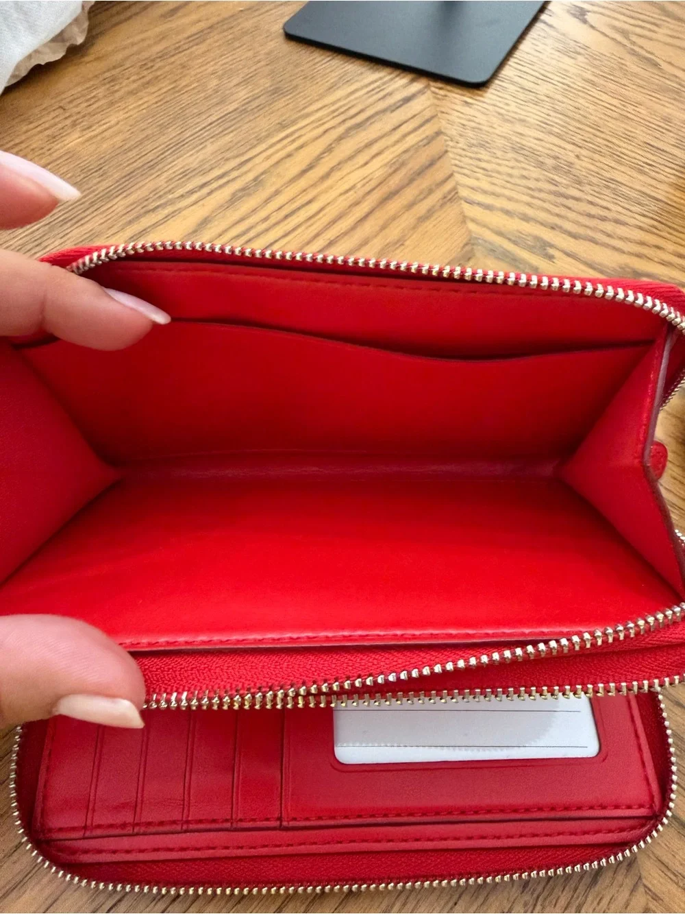 Coach C Double Zip Floral Zip Wristlet Wallet